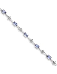 Sterling Silver Tanzanite and Diamond Bracelet