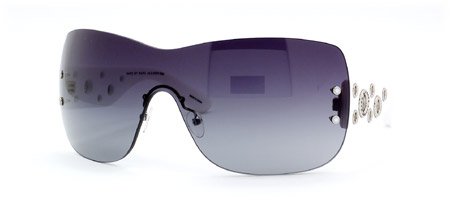 Click here to buy AUTHENTIC MARC BY MARC JACOBS MMJ 043 S 0SGK WHITE TEMPLES GRAY GRADIENT LENS RIMLESS SHIELD....