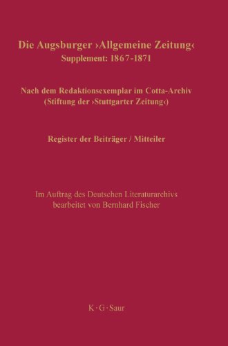 Register Der Beitrager / Mitteiler (German Edition)