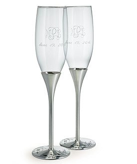 Venice Silver Toasting Flutes