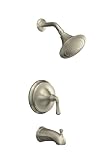 KOHLER K-T10274-4A-BN Forte Rite-Temp Pressure-Balancing Bath and Shower Faucet Trim, Vibrant Brushed Nickel