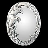 Aluminum mirror, 'Peace Lilies'