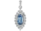 STERLING SILVER 1.47CTW LONDON BLUE TOPAZ AND .64CTW WHITE TOPAZ PENDANT