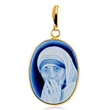 14K WG Mother Tereza Cameo Pendant
