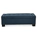 Rothwell Dark Blue Fabric Storage Ottoman