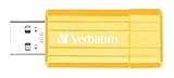 Verbatim - Pinstripe - Cl&eacute; USB Drive 2.0 - 4 Go - Jaune