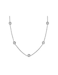 CZ Diamonds by the Yard Sterling Silver Chain Necklace 24" 36" 54" Inch