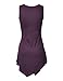 Lock and Love LL WT671 Womens Handkerchief Hem Tank Tunic Top L Dark_Purple