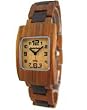 Tense Wood Watch - Solid Multicolor Sandalwood Unisex Square Bracelet Watch B8202SD UNIQUE