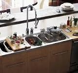 Kohler K-3328-3 PRO TaskCenter full countertop triple-basin kitchen sink with three-hole faucet punc