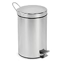 Polder 217214 3-1/5-Gallon Round Step Can, Stainless Steel