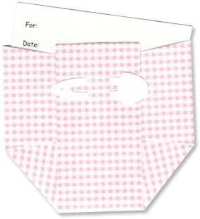 Baby Shower Invitations - Pink Checked Diapers