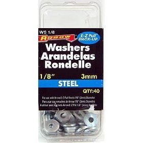 Arrow WS1 8 1 8 Steel Washers for 1 8 Rivets 40 per pack by Arrow