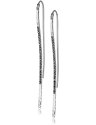 Judith Jack "Paradise" Hammered Silver and Marcasite Thread Thru Drop Earrings