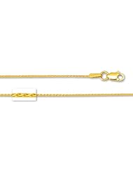 14K Yellow Gold Round Wheat Chain (Width 1.1mm)