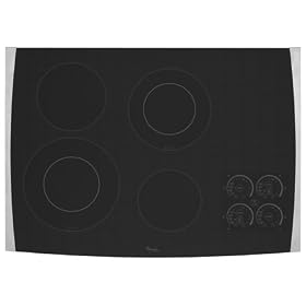 GJC3055RS Whirlpool GoldÂ® 30 Inch Electric Ceramic Glass Cooktop - Black on Stainless Steel