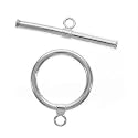 Sterling Silver Sleek Wrap Toggle Clasp 15mm (1)