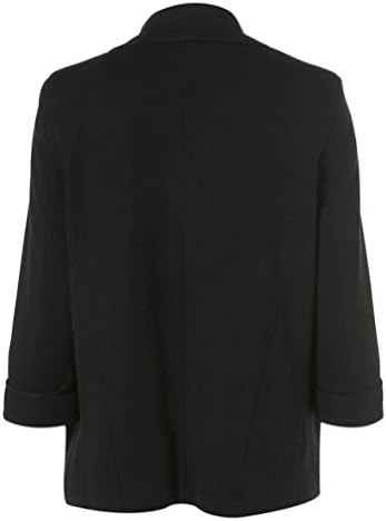 Jenni Cho Women's Casual 3/4 Sleeve Open Front Candy Color Boyfriend Blazer Black