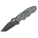 Tops Knives 203 Covert Anti-Terrorism Tanto Fixed Blade Knife with Black Linen Micarta Handles & Kydex Sheath