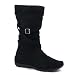 Garage Shoes - Matilda - Women's Flat Boot - Black Faux Suede Size 3 UK