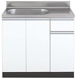 アイオ産業 流し台 LW-900 幅900mm【奥行460mm】 (【右シンク】LW-900R(W))