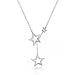 Bling Jewelry Sterling Silver Open Star Lariat Necklace
