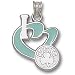 Boston Celtics NBA I Heart Logo 3/4 Enamel Pendant (Silver)
