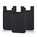 Pofesun Adhesive Phone Wallet, [3 Pack] Ultra Thin Stick-on Silicone Credit Card Holder Sticker Adhesive Cell Phone Wallet Compatible for iPhone, Samsung, Most Android Smart Phones.(Black)