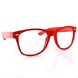 Clear Lens Wayfarer NERD Sunglasses Color Frame - Red