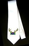 Party Decoration Necktie with head, pattern, buck, rack, antlers