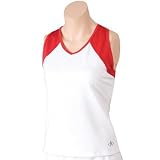 balle de Match Racer-Yip Women's Tennis Tank Top - White/Red - W06305-WRD