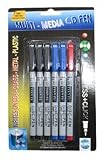 6 CD DVD Permanent Marker Pens