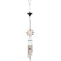 Royce Lighting RL50030B-65 Sunflower Battery Operated Wind Chimes with 3 Color Changing LED Lights in Stainless Steel with Copper Finish