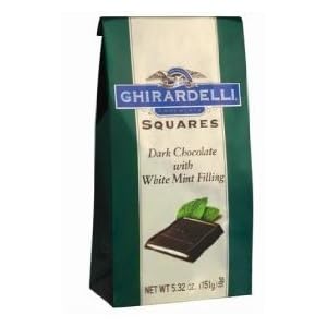 Ghirardelli Chocolate Dark Chocolate & Mint Squares Chocolates Gift Bag, 5.32 oz.