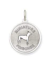 Sterling Silver Miniature Pinscher Disc Charm QC2695"