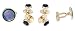 Gold plated cufflinks and shirt stud set with black mother of pearl accent with presentation box