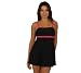 Fit 4 U Women's Bow Tie Color Block Bandeau Swimdress, Black/Lipstick, 18