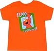 Sesame Street Elmo Loves You Orange T-Shirt Tee