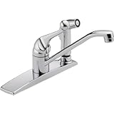 Delta Faucet 300LF-WF Classic, Single Handle Kitchen Faucet with Integral Spray, Chrome