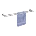 Wenko 17808100 Handtuchstange Duo Elegance Power-Loc - Befestigen ohne Bohren, Doppelstange, Chrom, 65.5 x 4 x 13.5 cm