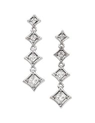 Pair 3/4 CT TW 14K White Gold Journey Diamond Earring