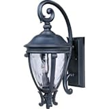 Maxim Lighting 41425WGBK Camden Vx 3-light Outdoor Wall Lantern, Black Finish With Water Glass