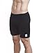 Eros Sport Core Vibe Mid-Thigh, Yoga Cross Training Short, Black w/Blue Stitching