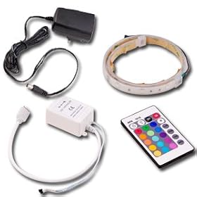 12v LED Flexible 16 Color Changing Strip Light Lighting w/ Wireless Remote Controller For Aquarium Fish Tank Ponds Car Fully Waterproof (30 LED / 1M / 16 colors: blue red orange purple green yellow..)