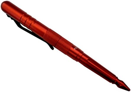 Red Tactical Pen First Line Defensive Weapon with Nylon Pouch