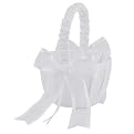 Satin Flower Basket - White