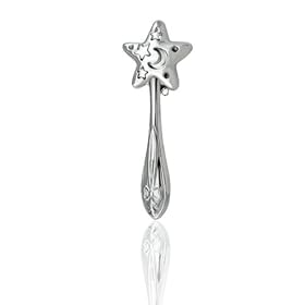  Sterling Silver Stars & Moon Rattle