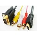 1,8 m Videokabel analog TV-Kabel HDMI-Stecker / VGA + 3-x Cinch