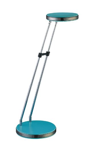 LED Desk Lamp with Telescopic Metal Arms in Light Blue Finish