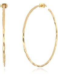 Argento Vivo Gold-Tone Large Hammered Hoop Earrings
